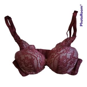 The Little Bra Company Lucia Lace Burgundy Bra Size 28A